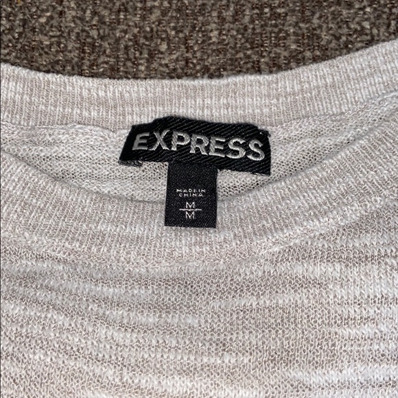 Express Ruffle Cold Shoulder Light Knit Sweater - Picture 3 of 5